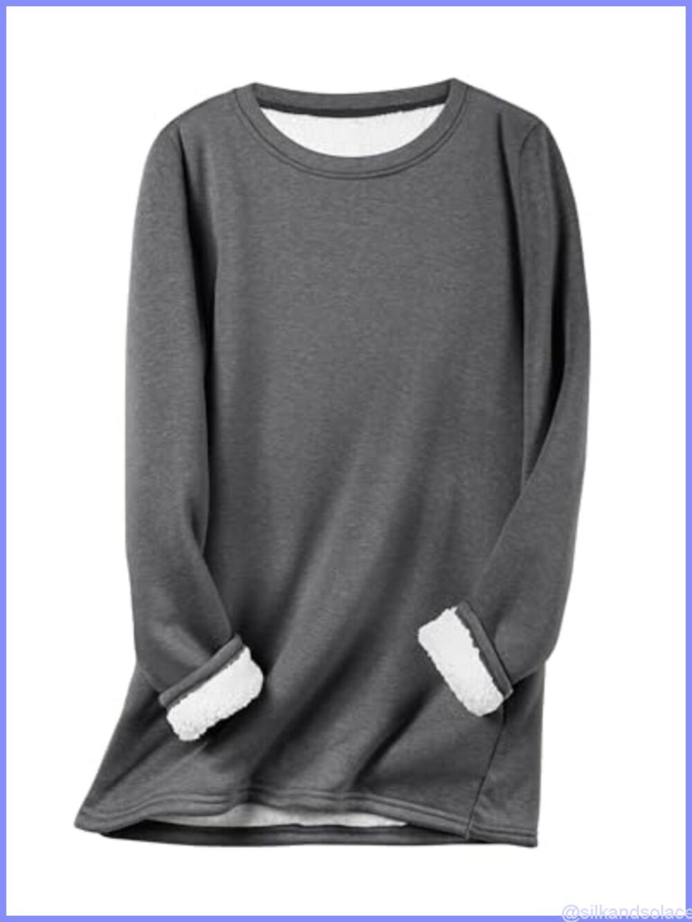 Sherpa Lined Fleece Crewneck Sweatshirt Pullover Loungewear Tunic Tops